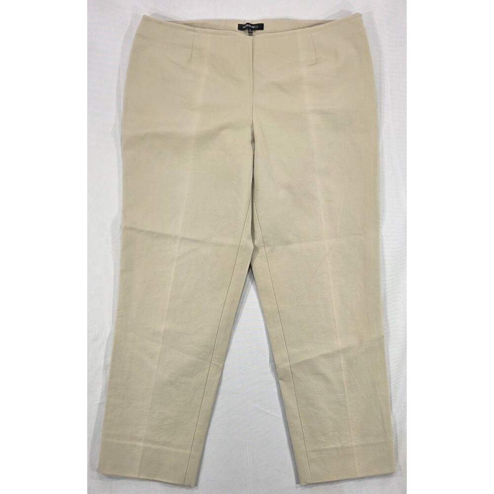 Lafayette 148 Bleecker Cropped Pants Beige Jodhpur Cloth Women's 14 Luxury EUC